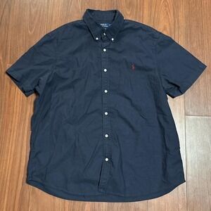 Polo Untucked Fit Classic Blue Button Up Shirt Size Men's 2XL